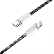 Дата кабель USB-C to Lightning 1.0m 27W black ColorWay (CW-CBPDCL061-BK) - Фото