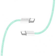 Дата кабель USB-C to USB-C 1.0m 60W 3.0А green ColorWay (CW-CBPDCC061-G) - Фото
