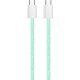 Дата кабель USB-C to USB-C 1.0m 60W 3.0А green ColorWay (CW-CBPDCC061-G)