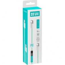 Дата кабель USB-C to USB-C 1.0m 60W 3.0А green ColorWay (CW-CBPDCC061-G) - Фото