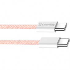 Дата кабель USB-C to USB-C 1.0m 60W 3.0А pink ColorWay (CW-CBPDCC061-P) - Фото