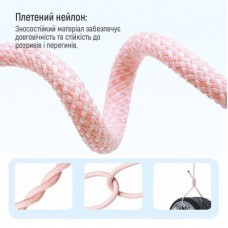 Дата кабель USB-C to USB-C 1.0m 60W 3.0А pink ColorWay (CW-CBPDCC061-P) - Фото