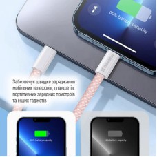 Дата кабель USB-C to USB-C 1.0m 60W 3.0А pink ColorWay (CW-CBPDCC061-P) - Фото