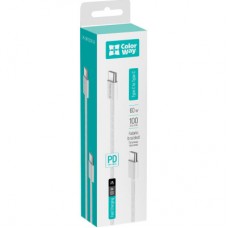 Дата кабель USB-C to USB-C 1.0m 60W 3.0А grey ColorWay (CW-CBPDCC061-GR) - Фото