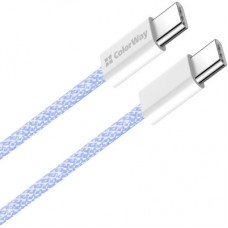 Дата кабель USB-C to USB-C 1.0m 60W 3.0А purple ColorWay (CW-CBPDCC061-PU) - Фото