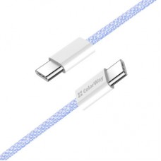 Дата кабель USB-C to USB-C 1.0m 60W 3.0А purple ColorWay (CW-CBPDCC061-PU) - Фото