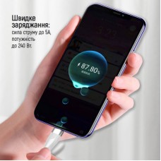 Дата кабель USB-C to USB-C 1.0m (PD Fast Charging 240W) 5А white ColorWay (CW-CBPDCC065-WT) - Фото
