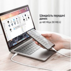 Дата кабель USB-C to USB-C 1.0m (PD Fast Charging 240W) 5А white ColorWay (CW-CBPDCC065-WT) - Фото