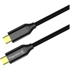 Дата кабель USB-C to USB-C 1.0m USB3.2 (20Gbps 4K PD100W) Gen2 5А black ColorWay (CW-CBPDCC062-BK) - Фото