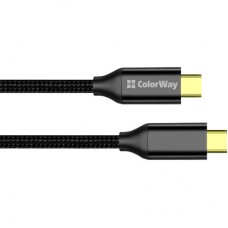 Дата кабель USB-C to USB-C 1.0m USB3.2 (20Gbps 4K PD100W) Gen2 5А black ColorWay (CW-CBPDCC062-BK) - Фото