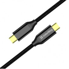 Дата кабель USB-C to USB-C 1.0m USB3.2 (20Gbps 4K PD100W) Gen2 5А black ColorWay (CW-CBPDCC062-BK) - Фото