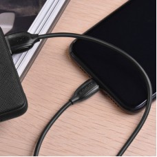 Дата кабель USB 2.0 AM to Lightning 1.0m BX19 Benefit 3A Black BOROFONE (BX19LB) - Фото