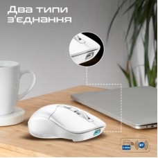 Мышка Promate Samo Wireless/Bluetooth White (samo.white) - Фото