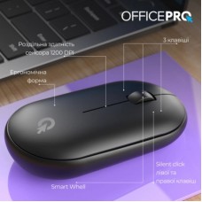 Мышка OfficePro M185B Silent Click Wireless Black (M185B) - Фото