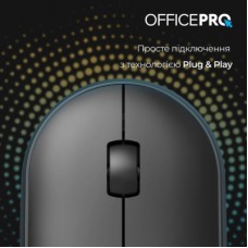 Мышка OfficePro M185B Silent Click Wireless Black (M185B) - Фото
