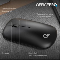 Мышка OfficePro M225B Silent Click Wireless Black (M225B) - Фото