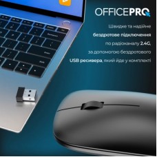 Мышка OfficePro M225B Silent Click Wireless Black (M225B) - Фото