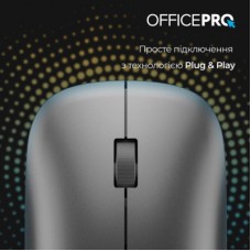 Мышка OfficePro M225G Silent Click Wireless Gray (M225G) - Фото