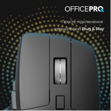 Мышка OfficePro M395B Silent Click Ergonomic Wireless Black (M395B) - Фото