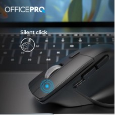 Мышка OfficePro M395B Silent Click Ergonomic Wireless Black (M395B) - Фото