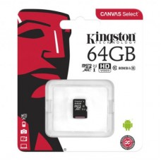 Картка пам'яті Kingston 64 GB microSDXC Class 10 Canvas Select Plus 100R A1 (SDCS2/64GBSP) - Фото