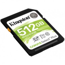 Картка пам'яті Kingston 512GB SDXC class 10 UHS-I U3 Canvas Select Plus (SDS2/512GB) - Фото