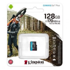 Картка пам'яті Kingston 128 GB microSD class 10 UHS-I U3 A2 Canvas Go Plus (SDCG3/128GBSP) - Фото
