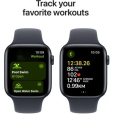 Смарт-годинник Apple Watch SE 2024 GPS 40 mm Midnight Aluminium Case with Midnight Sport Band — S/M (MXE73QH/A) - Фото