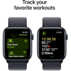 Смарт-часы Apple Watch SE 2024 GPS 40mm Midnight Aluminium Case with Ink Sport Loop (MXEA3QH/A) - Фото