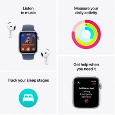 Смарт-часы Apple Watch SE 2024 GPS 40mm Silver Aluminium Case with Denim Sport Band - S/M (MXEC3QH/A) - Фото