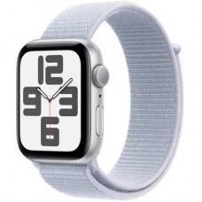 Смарт-часы Apple Watch SE 2024 GPS 44mm Silver Aluminium Case with Blue Cloud Sport Loop (MXET3QH/A) - Фото