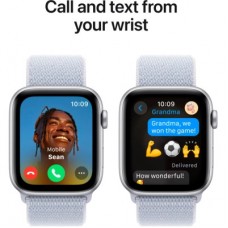 Смарт-часы Apple Watch SE 2024 GPS 44mm Silver Aluminium Case with Blue Cloud Sport Loop (MXET3QH/A) - Фото