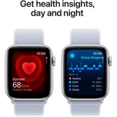 Смарт-часы Apple Watch SE 2024 GPS 44mm Silver Aluminium Case with Blue Cloud Sport Loop (MXET3QH/A) - Фото