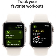 Смарт-часы Apple Watch SE 2024 GPS 44mm Starlight Aluminium Case with Starlight Sport Band - M/L (MXEV3QH/A) - Фото