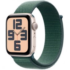 Смарт-часы Apple Watch SE 2024 GPS 44mm Starlight Aluminium Case with Lake Green Sport Loop (MXEW3QH/A) - Фото