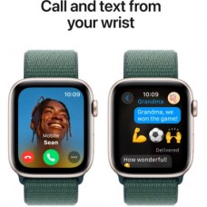 Смарт-часы Apple Watch SE 2024 GPS 44mm Starlight Aluminium Case with Lake Green Sport Loop (MXEW3QH/A) - Фото