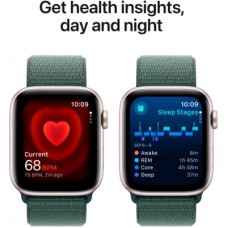 Смарт-часы Apple Watch SE 2024 GPS 44mm Starlight Aluminium Case with Lake Green Sport Loop (MXEW3QH/A) - Фото