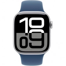 Смарт-часы Apple Watch Series 10 GPS 42mm Silver Aluminium Case with Denim Sport Band - S/M (MWWA3QH/A) - Фото