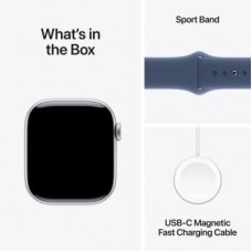 Смарт-часы Apple Watch Series 10 GPS 42mm Silver Aluminium Case with Denim Sport Band - S/M (MWWA3QH/A) - Фото