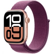 Смарт-часы Apple Watch Series 10 GPS 42mm Rose Gold Aluminium Case with Plum Sport Loop (MWWK3QH/A) - Фото