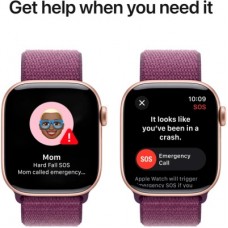 Смарт-часы Apple Watch Series 10 GPS 42mm Rose Gold Aluminium Case with Plum Sport Loop (MWWK3QH/A) - Фото