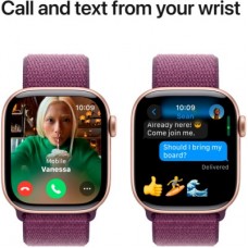 Смарт-часы Apple Watch Series 10 GPS 42mm Rose Gold Aluminium Case with Plum Sport Loop (MWWK3QH/A) - Фото