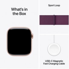 Смарт-часы Apple Watch Series 10 GPS 42mm Rose Gold Aluminium Case with Plum Sport Loop (MWWK3QH/A) - Фото
