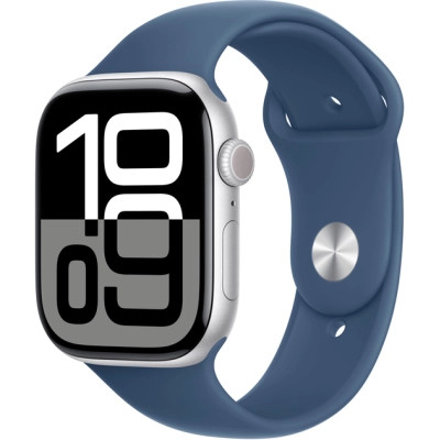 Смарт-часы Apple Watch Series 10 GPS 46mm Silver Aluminium Case with Denim Sport Band - M/L (MWWM3QH/A)