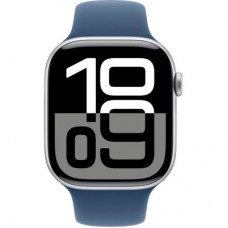 Смарт-часы Apple Watch Series 10 GPS 46mm Silver Aluminium Case with Denim Sport Band - M/L (MWWM3QH/A) - Фото