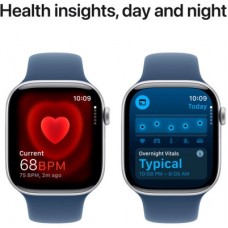 Смарт-часы Apple Watch Series 10 GPS 46mm Silver Aluminium Case with Denim Sport Band - M/L (MWWM3QH/A) - Фото