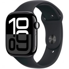 Смарт-часы Apple Watch Series 10 GPS 46mm Jet Black Aluminium Case with Black Sport Band - S/M (MWWP3QH/A) - Фото