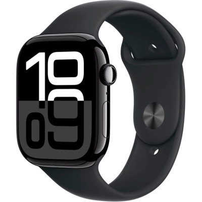 Смарт-часы Apple Watch Series 10 GPS 46mm Jet Black Aluminium Case with Black Sport Band - M/L (MWWQ3QH/A)