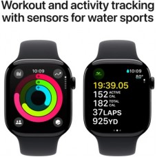 Смарт-часы Apple Watch Series 10 GPS 46mm Jet Black Aluminium Case with Black Sport Band - S/M (MWWP3QH/A) - Фото