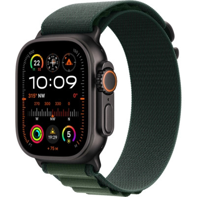 Смарт-часы Apple Watch Ultra 2 2024 GPS + Cellular 49mm Black Titanium Case with Dark Green Alpine Loop -